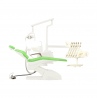 Установка стоматологическая QL2028 (Pragmatic) с верхней подачей со скайлером с мягкой обивкой цвет зеленый